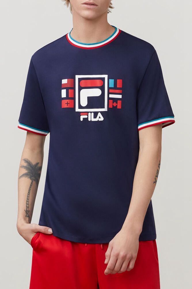 Fila T Skjorte Herre Marineblå Renato 286341-OUS